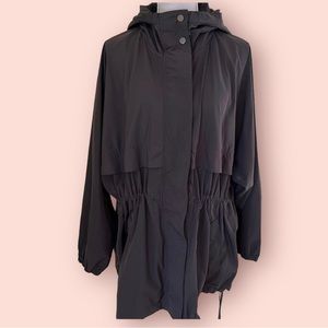 Athleta Dark Grey Anorak Style Rain Jacket L/XL